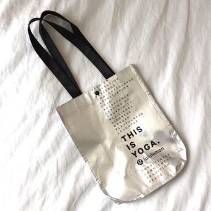 Lululemon Silver Small Shopping Bag